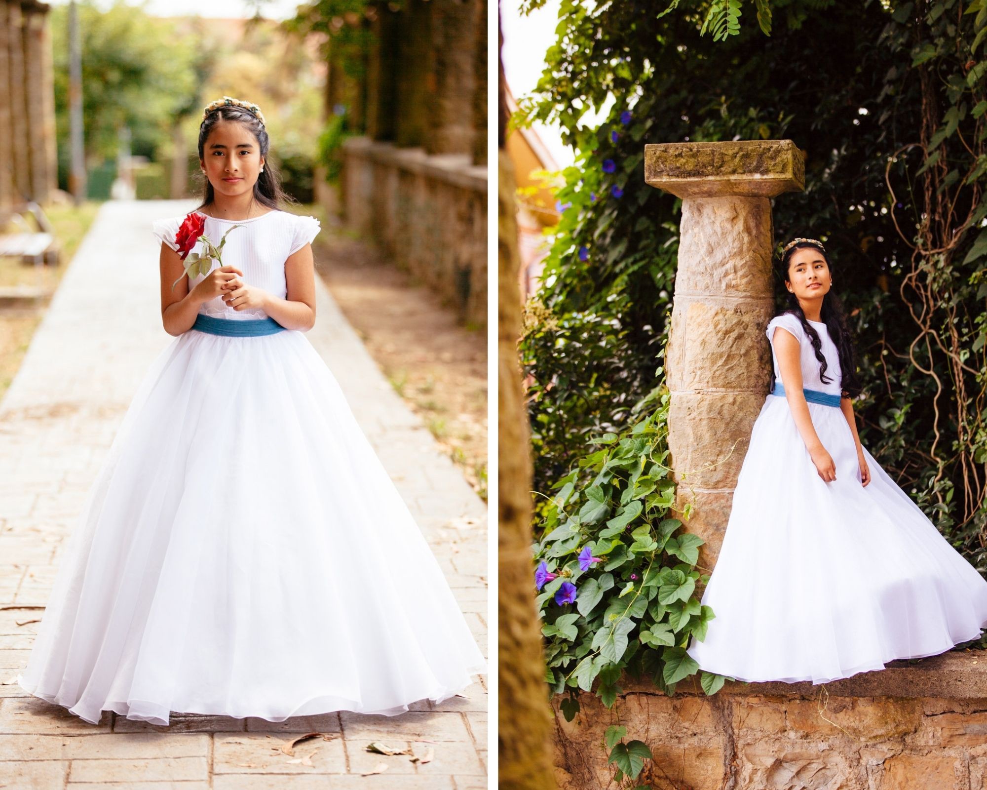Reportaje comunion niña al aire libre. Estudio Kunst Photo & Art Berango, Getxo, Sopelana