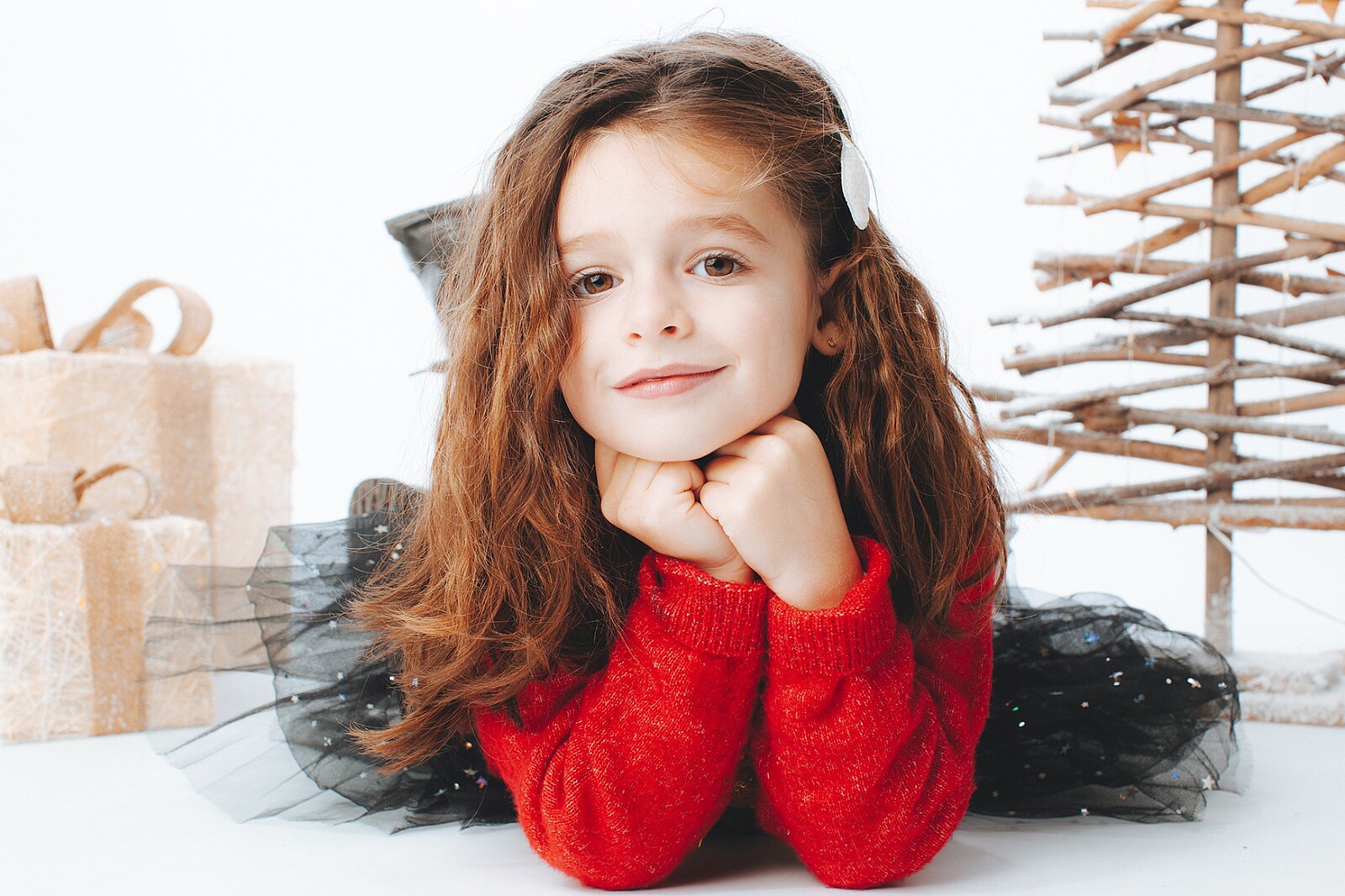 Sesion navidad niña. Estudio fotografia
