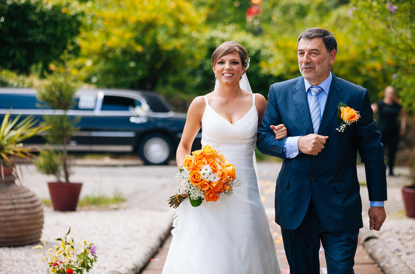 Fotografía Boda Novia con padre en Getxo